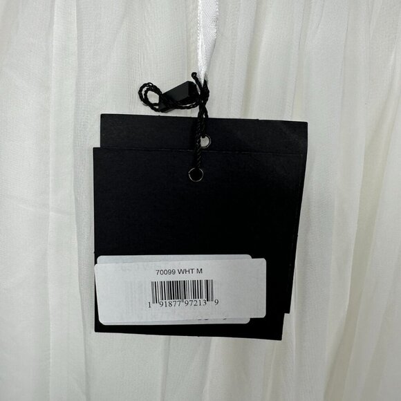 NWT Mac Duggal Faux Wrap Sleeveless Flowy Midi Dress Medium White #8148 - Picture 6 of 9